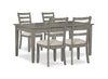 Cove 5pc Dining Table Set with Table & 4 Chairs, Storage Drawers, Melamine, 66"W - Grey | Ensemble de salle à manger Cove 5 pièces en mélamine avec table de 66 po (L), tiroirs de rangement et 4 chaises - gris