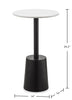 Nevan 14" Accent Table with White Sintered Stone Top - Black | Table d’appoint Nevan de 14 po avec dessus en pierre frittée blanc - noir