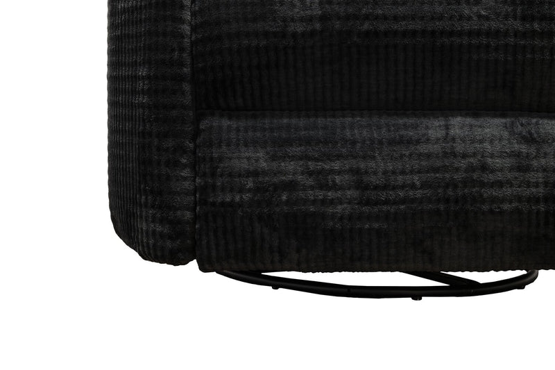 Remi 38\" Fabric Swivel Glider Power Reclining Chair with USB Ports – Charcoal 