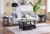 Dalton 18" Chairside Table with Glass Top – Black  | Table de fauteuil Dalton de 18 po avec dessus en verre - noire