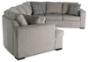 Made in Canada Legend 4-Piece Left-Facing Chenille Fabric Cuddler Sleeper Sectional - Platinum Beige | Sofa-lit sectionnel de gauche Legend 4 pièces fabriqué au Canada en tissu de chenille avec fauteuil enveloppant - beige platine
