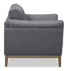Valley 44" Fabric Chair with Rubberwood Base and Legs - Pewter | Fauteuil Valley de 44 po en tissu avec base et pattes en hévéa - étain