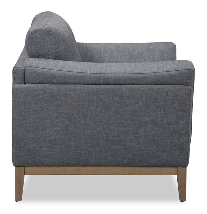 Valley 44\" Fabric Chair with Rubberwood Base and Legs - Pewter