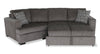 Made in Canada Legend 2-Piece Left-Facing Chenille Fabric Cuddler Sleeper Sectional - Pewter Brown | Sofa-lit sectionnel enveloppant de gauche Legend 2 pièces fabriqué au Canada en tissu de chenille - brun étain