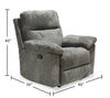 Made in Canada Oliver 40" Chenille Fabric Glider Reclining Chair - Addison Pewter Grey | Fauteuil coulissant inclinable Oliver de 40 po fabriqué au Canada en tissu de chenille - gris étain Addison