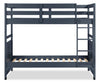 Quinn Bunk Bed with Ladder & Guard Rail for Kids, Blue - Twin/Twin | Lits superposés Quinn pour enfants avec échelle et garde-corps, bleus - simple et simple