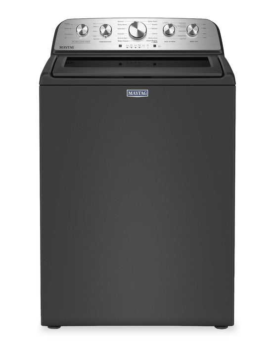 Maytag 5.5 Cu Ft. Top Load Washer with Pet Pro and 7.0 Cu. Ft. Pet Pro Electric Dryer – Volcano Black