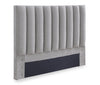 Amos Upholstered Storage Bed in Grey Fabric with Channelled Headboard & 3 Built-in Drawers - King Size | Lit de rangement Amos rembourré en tissu gris avec tête de lit à canaux et 3 tiroirs intégrés - format très grand lit