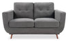 Cosmo 57\" Fabric Loveseat with Tufted Back Cushions - Charcoal