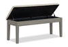 Cove Dining Bench with Cushion Fabric Seat, Lift Top Storage, 46"W - Grey | Banc de salle à manger Cove de 46 po (L) avec siège coussiné en tissu et rangement à dessus relevable - gris