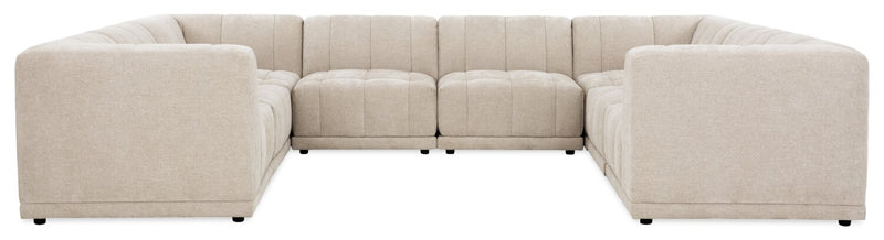 Kort & Co. Oaklyn Modular 8-Piece Fabric Sectional with Tufted Seat Cushions - Beige