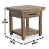 Cedar 24" Rustic End Table with Storage Drawer – Natural Pine | Table de bout rustique Cedar de 24 po avec tiroir de rangement - pin naturel
