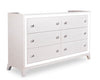 Halo Bedroom 6-Drawer Dresser with LED Light, 58\"W x 35\"H, Glam - White