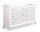 Halo Bedroom 6-Drawer Dresser with LED Light, 58"W x 35"H, Glam - White
