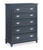 Quinn Bedroom Chest of Drawers, 5-Drawer, 36.5"W x 48.5"H - Blue | Commode verticale de chambre à coucher Quinn de 36,5 po (L) x 48,5 po (H) à 5 tiroirs - bleue
