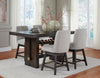 Metro Counter Height 5pc Dining Set with Table & 4 Chairs, Built-in Wine Rack, 66"W - Brown/Beige | Ensemble de salle à manger Metro 5 pièces de hauteur comptoir avec table de 66 po (L), 4 chaises et support à vin intégré - brun et beige