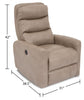 Quinn Leather-Look Fabric Swivel Rocker Power Recliner - Taupe 