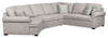 Scott Living Haven 3-Piece Left-Facing Chenille Fabric Cuddler Sleeper Sectional - Grey | Sofa-lit sectionnel enveloppant de gauche Haven de Scott Living 3 pièces en tissu de chenille - gris
