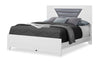 Elite 6pc Bedroom Set with Bed, Dresser, Mirror & Nightstand, LED, Modern, White - Queen Size | Ensemble de chambre à coucher moderne Elite blanc 6 pièces avec lit, commode, miroir, table de nuit et éclairage à DEL - format grand lit