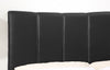 Paseo Platform Bed in Black Vegan-Leather Fabric - King Size | Lit plateforme rembourré Paseo en tissu de cuir végétalien noire - format très grand lit
