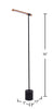 Hollar 56" Matte Black and Wood LED Floor Lamp | Lampe à pied à DEL Hollar de 56 po noir mat et bois