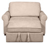 Scott Living Haven 55" Chenille Fabric Sleeper Chair with Wood Legs - Taupe | Fauteuil-lit convertible Haven de Scott Living de 55 po en tissu de chenille avec pattes en bois - taupe