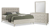 Cami 5pc Bedroom Set with Bed, Dresser & Mirror, Mid-Century Modern, Grey Oak - Queen Size | Ensemble de chambre à coucher de style moderne du milieu du 20e siècle Cami 5 pièces en chêne gris avec lit, commode et miroir - format grand lit