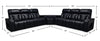Zen 3-Piece Leather-Look Fabric Power Reclining Sectional with Massage and Two Drop-Down Consoles - Black | Sofa sectionnel à inclinaison électrique Zen 3 pièces en similicuir avec massage et 2 consoles rabattables - noir