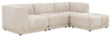 Kort & Co. Oaklyn Modular 4-Piece Fabric Sectional with Ottoman and Tufted Seat Cushions - Beige | Sofa sectionnel modulaire Oaklyn Kort & Co. 4 pièces en tissu avec pouf et coussins de siège capitonnés - beige