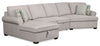 Scott Living Haven 3-Piece Right-Facing Chenille Fabric Cuddler Sleeper Sectional with Storage - Grey | Sofa-lit sectionnel enveloppant de droite Haven de Scott Living 3 pièces en tissu de chenille avec rangement - gris
