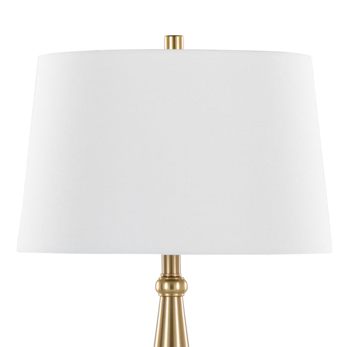 Alison 30\" Metal Table Lamp with White Linen - Gold