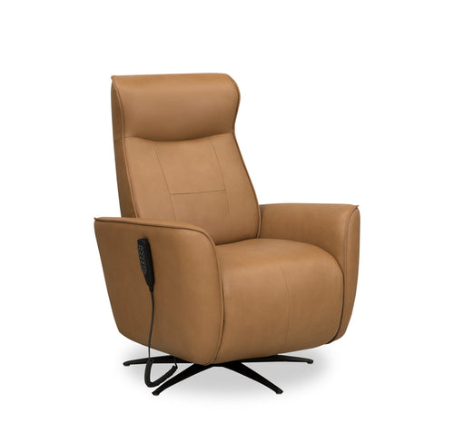 Serene 31" Genuine Leather Power Reclining Massage Chair with Power Headrest and Heated Seat - Tan 