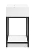 Akio Bedside 1-Drawer Nightstand with Lift-top Storage, 18"W x 25.75"H - White/Black | Table de nuit Akio de 18 po (l) x 25,75 po (H) à 1 tiroir avec dessus relevable et rangement - blanche et noire