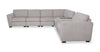 Vault 7-Piece Sectional with Five Storage Chairs and Storage USB Console - Grey | Sofa sectionnel Vault 7 pièces avec 5 fauteuils de rangement et console de rangement avec USB - gris