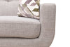 Kort & Co. Freeman 63" Linen-Look Fabric Loveseat with Wood Legs and Tufted Back Cushions - Dove White | Causeuse Freeman de Kort & Co. de 63 po en tissu d’apparence lin avec pattes en bois et coussins de dossier capitonnés - blanc colombe