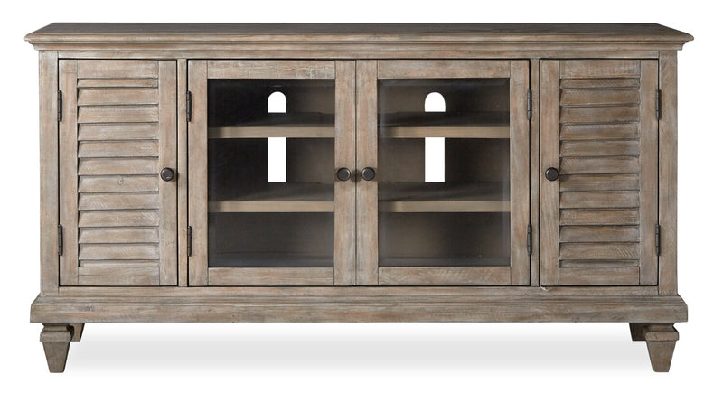 Baron 62” Rustic Pine TV Stand with Storage and Cable Management for TVs up to 70” - Dovetail Grey