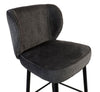 Sara Counter-Height Stool with Velvet-Like Fabric, 26"H, Metal – Grey | Tabouret Sara de hauteur comptoir de 26 po (H) en tissu d’apparence velours et en métal - gris