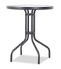 Paris Outdoor Patio Bistro Table - Round, Glass Table Top, Powder Coated Steel Frame - Black | Table bistro Paris pour la terrasse à l’extérieur - dessus de table rond en verre, armature en acier doté d’un revêtement en poudre - noire