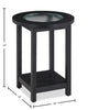 Dalton 18" Chairside Table with Glass Top – Black  | Table de fauteuil Dalton de 18 po avec dessus en verre - noire