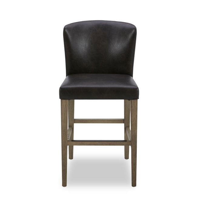 Arlo Counter-Height Stool with Vegan Leather Fabric, 26\"H - Bison Brown