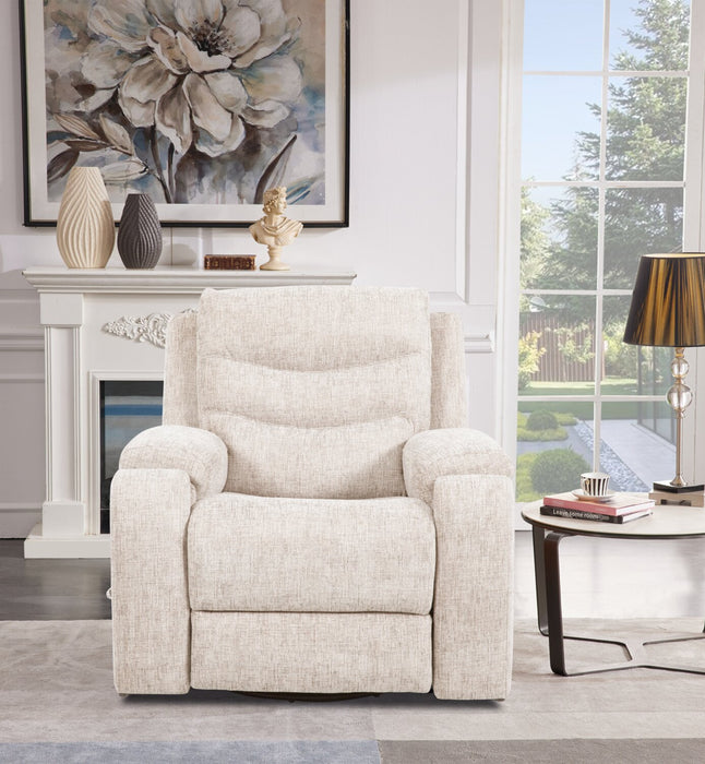 Hudson 40\" Chenille Fabric Glider Reclining Chair with Dual Cupholders - Taupe