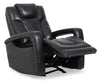 Kenzo 35" Leather-Look Fabric Power Gliding Reclining Chair with Power Headrest, Footrest and USB Port - Black | Fauteuil à inclinaison électrique Kenzo de 35 po en tissu d’apparence cuir avec appuie-tête électrique, repose-pieds et port USB - noir