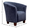 Ethan 31" Linen-Look Fabric Tub-Style Accent Chair with Wood Legs – Navy   | Fauteuil d’appoint Ethan de style gondole de 31 po en tissu d’apparence lin avec pattes en bois - bleu marine