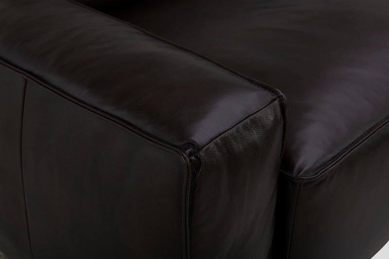 Sedona 3-Piece Genuine Leather Right-Facing Modular Sectional - Chocolate