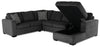 Made in Canada Legend 4-Piece Right-Facing Chenille Fabric Sleeper Sectional with Storage Chaise - Pepper Grey | Sofa-lit sectionnel de droite Legend 4 pièces fabriqué au Canada en tissu de chenille avec fauteuil long de rangement - gris poivre