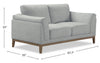 Valley 67.7" Fabric Loveseat with Rubberwood Base and Legs - Grey | Causeuse Valley de 67,7 po en tissu avec base et pattes en hévéa - grise