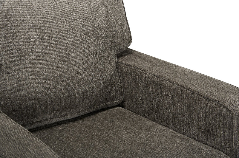 Made in Canada Lennox 35\" Chenille Fabric Chair with Reversible Cushions and Track Arms - Grey