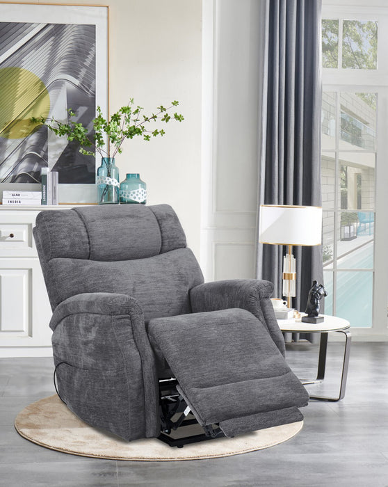 Claire 34\" Chenille Fabric Power Lift Reclining Chair - Granite Grey