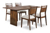 Vale 5pc Dining Set with Table & 4 Chairs, Wood, 72"W - Brown & Beige | Ensemble de salle à manger Vale 5 pièces en bois avec table de 72 po (l) et 4 chaises - brun et beige