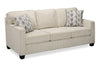 Made in Canada Lennox 79" Chenille Fabric Sofa with Reversible Cushions and Accent Pillows - Taupe | Sofa Lennox de 79 po fabriqué au Canada en tissu de chenille avec coussins réversibles et coussins décoratifs - taupe